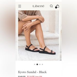 Liberté Leather- Kyoto Sandal - Black ; New Model